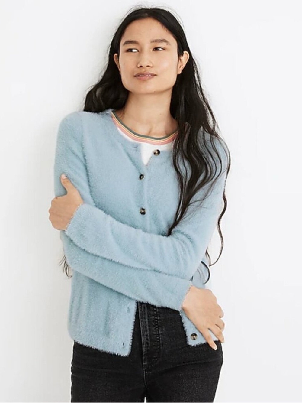 NEW Madewell LBlue Fuzzy Cardigan